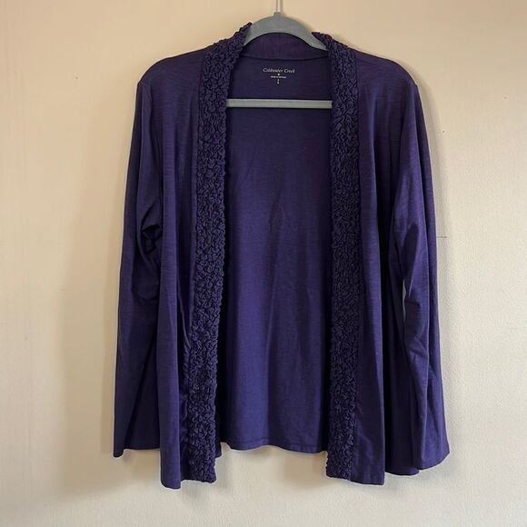 Coldwater Creek Purple Open Front Cardigan - Size Small - Picture 3 of 9